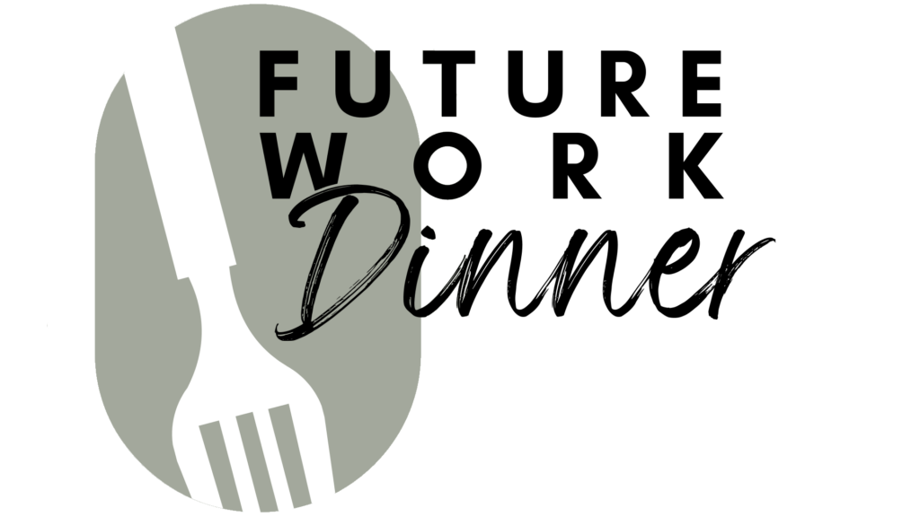 Logo des Menschthink Event FUTURE WORK Dinner - Silouette einer Gabel auf grauen Grund